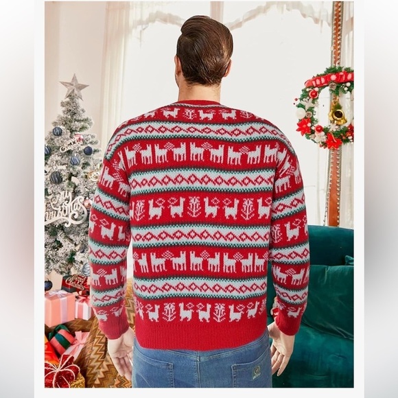 NEW Women/Men Ugly Christmas Sweater Pullover Holiday Crewneck Chunky Sweaters - Picture 2 of 5